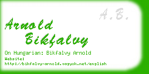 arnold bikfalvy business card